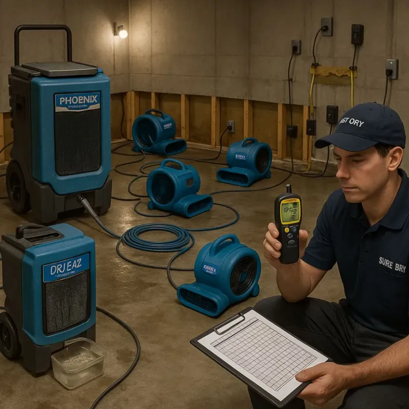 Structural Drying and Dehumidification process in Mokuleia, HI